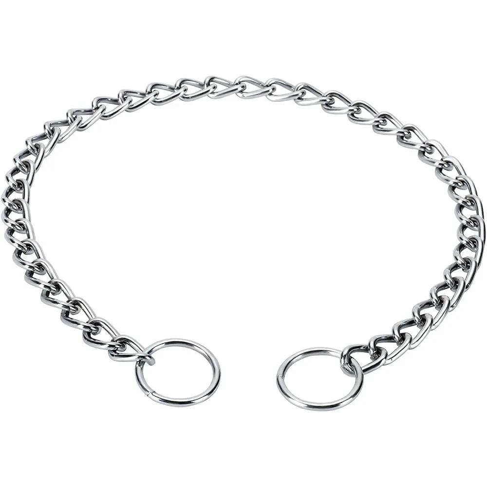 Dog Chainfor Small Medium Dogs Collars Strong Dog Choke Chain No Pull Dog Metal Slip Collar Anti Chew Training Collar Stainless