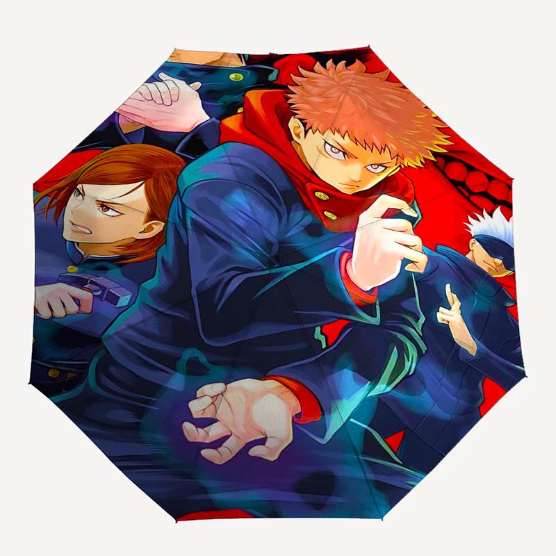 1pc Jujutsu Kaisen Outdoor Umbrella - Automatic Opening/Closing, Portable 3-Fold Design with 8-Rib Iron Frame - Perfect Gift for Fans, Travelers, Dail