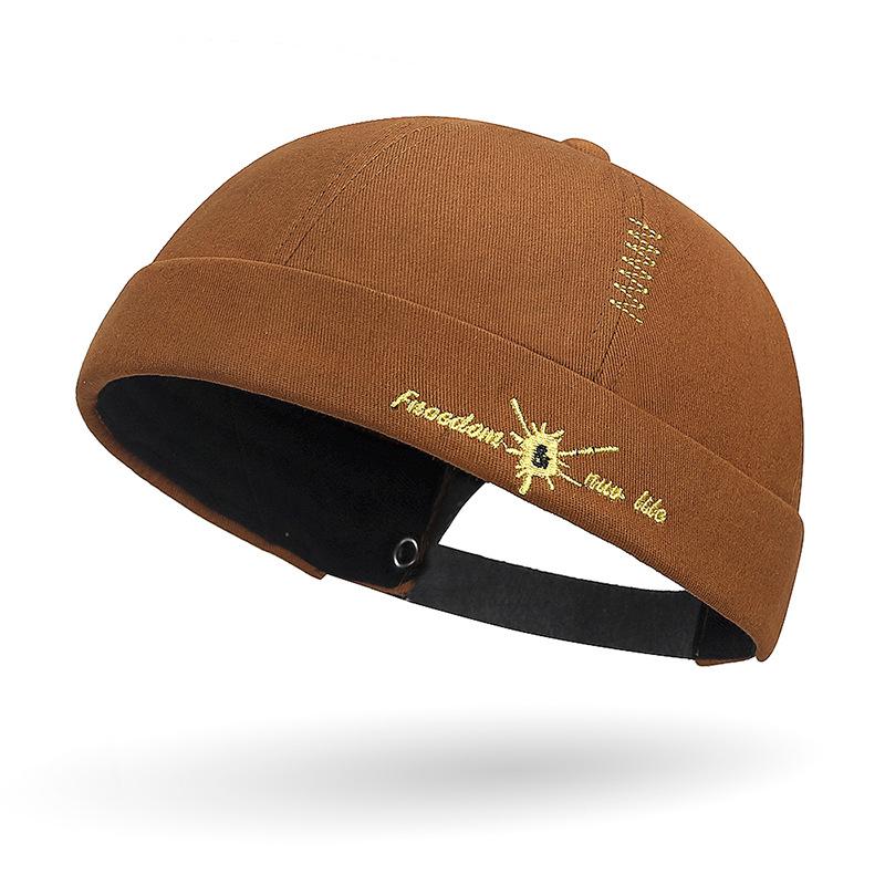 

Хип-хоп стиль вышитые шляпы землевладельца, модные шляпы Тан для пар и модные шляпы с полями в виде арбузной корки Adjustable 55-60cm кофейный