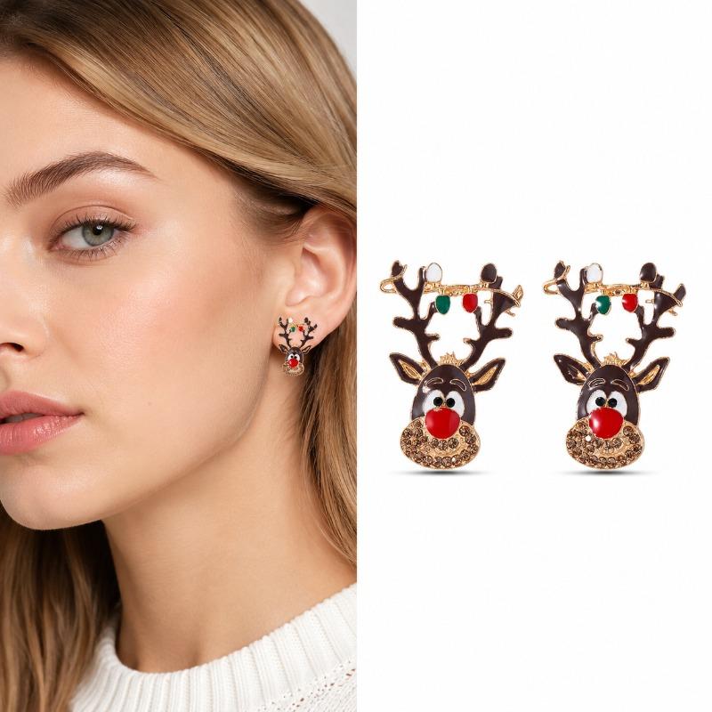 2026 Christmas New Fashion Earrings for Women - Luxurious and High-End Style, Personalized Christmas Tree Pearl and Diamond Earrings