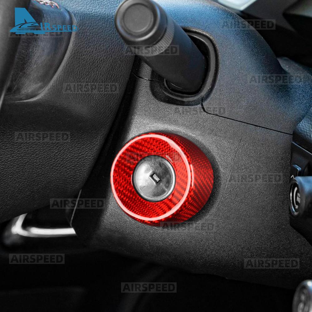 Real Hard Dry Carbon Fiber for Chevrolet Camaro 2010 2011 2012 2013 2014 2015 Car Ignition Key Start Ring Sticker Interior Trim