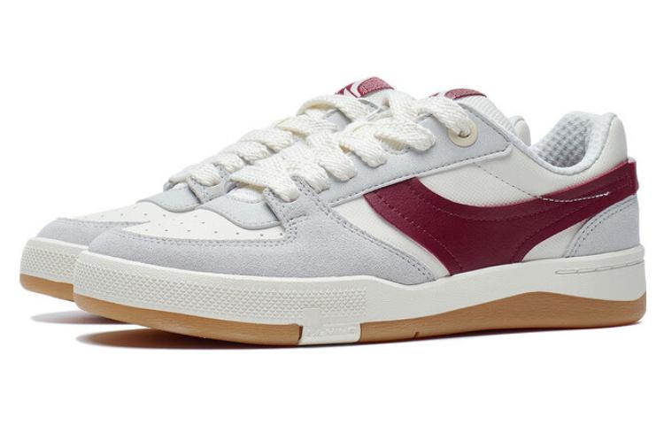 Li Ning Zhengrong 92S Comfortable Cushioning, Wear Resistant Low Top Skateboard Shoes Women's White Gray Red AEPT004-1