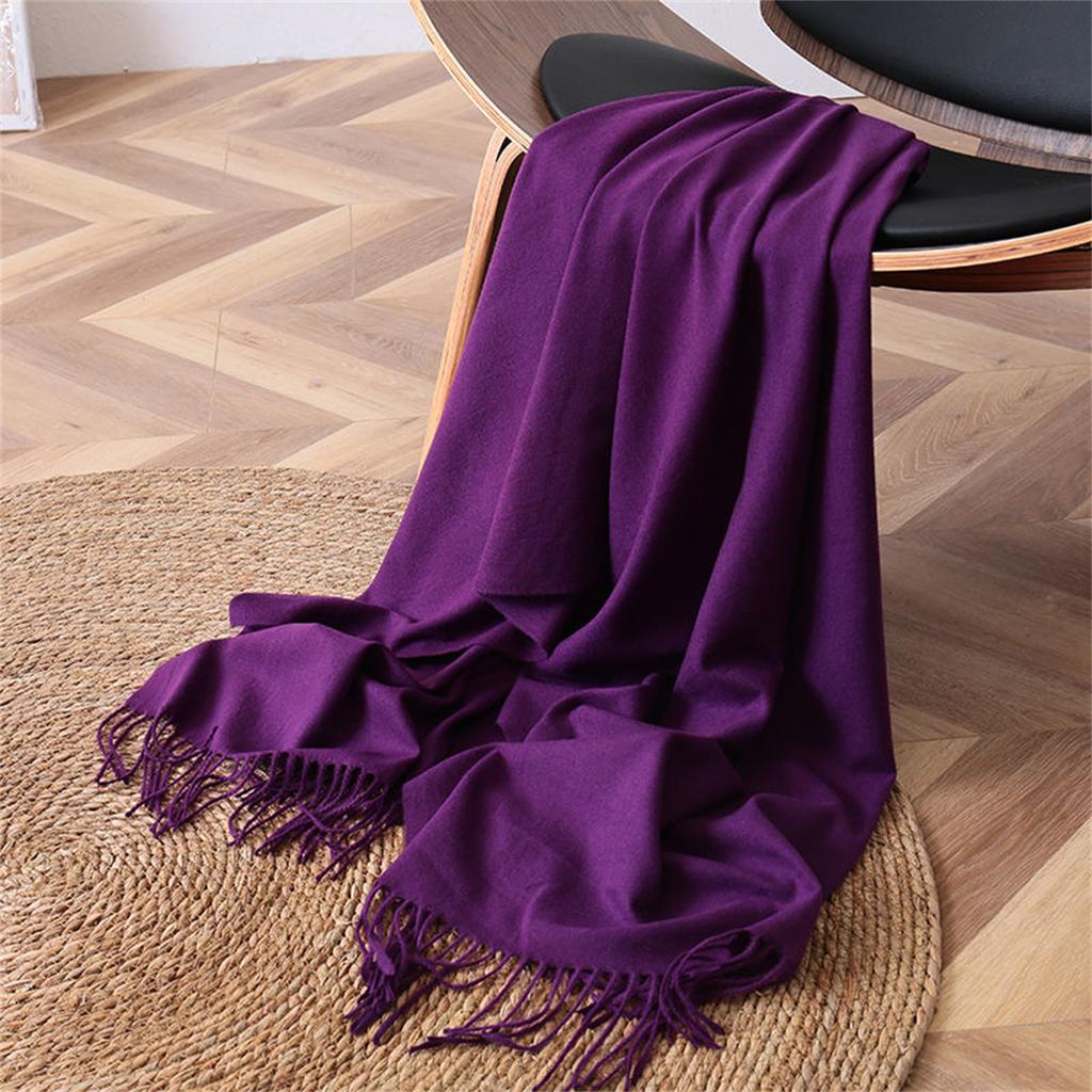 180*70Cm Solid Color Soft Women Scarf Cashmere Lady Shawl Wrap Autumn Winter Pashmina Unisex Female Hijab Headband Free