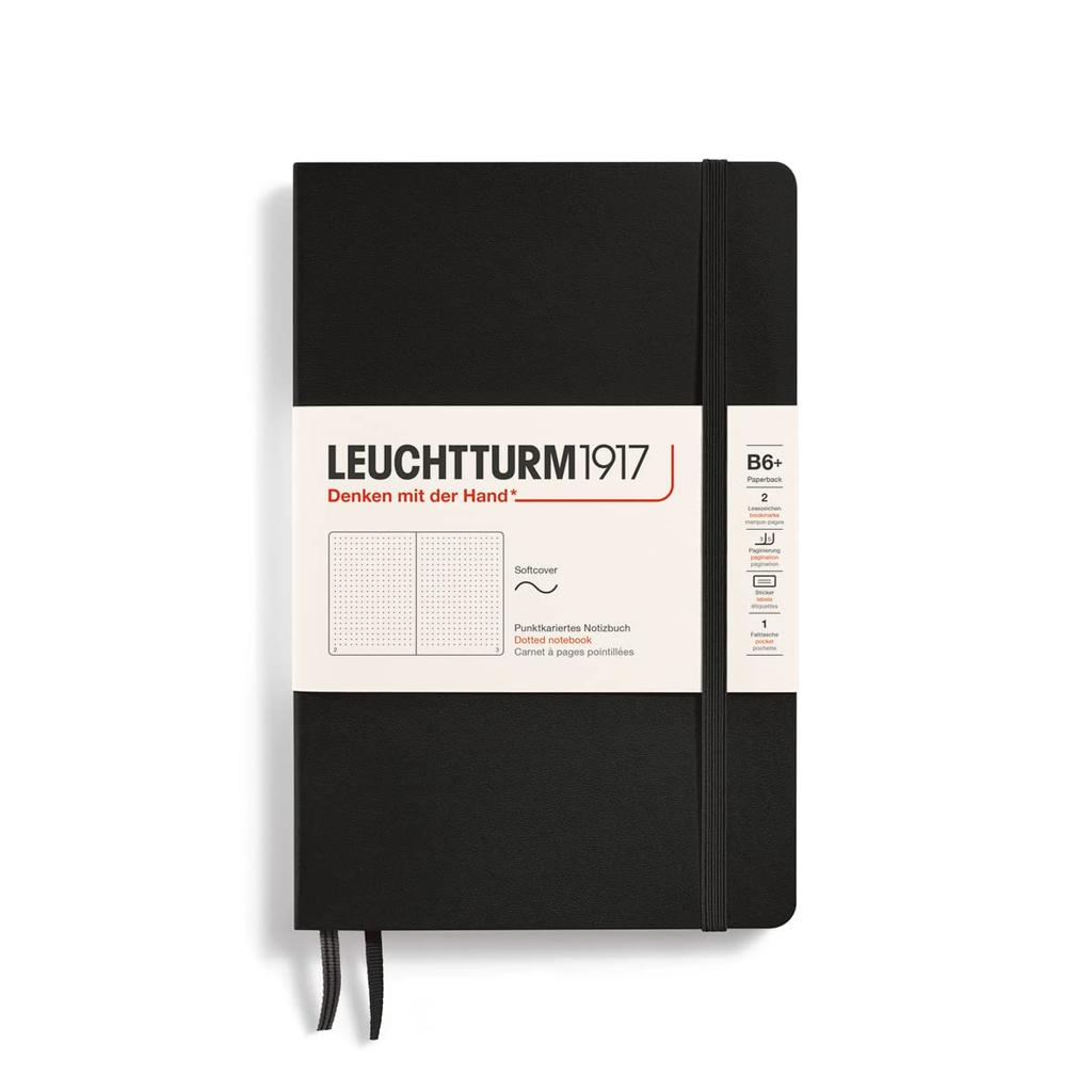 LEUCHTTURM1917 Notebooks Softcover Paperback (B6+) Black Softcover Paperback (B6+) Dot 358291