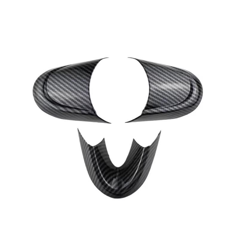 For BMW MINI Cooper F54 F55 F56 F57 F60 ABS Carbon Texture Car Steering Wheel Panel Frame Stickers Cover Trim Accessories