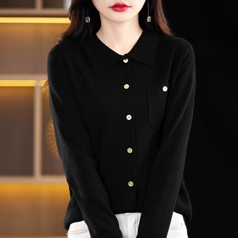 YYFS Women's Fashion Casual Solid Color Print Autumn Winter Long Sleeve POLO Neck Loose Sweaters