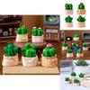 Adorable Resin Mini Cactus Figurine Cute Desktop Plant Decoration For Home Garden