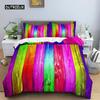 Geometric Duvet Cover Set Queen Size Abstract Art Rainbow Glass Bedding Set Colorful Polyester Quilt Cover Pillowcase for Kids