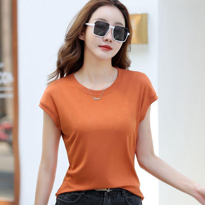 Short Flying Sleeve Women T Shirt  Korean Style Solid Color T Shirt Female Cozy Female T-shirt Chic Top Tee Shirts
