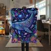 Colorful Line Marine OrganismsPrint Flannel Blanket,High Quality Comfortable for All Seasons,Home Decor,Warmth and Comfort,Perfect for Christmas Gifts