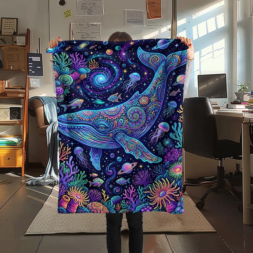 

Colorful Line Marine OrganismsPrint Flannel Blanket,High quality Comfortable for All Seasons,Home Decor,Warmth and Comfort,Perfect for Christmas Gifts 80cm x 120cm