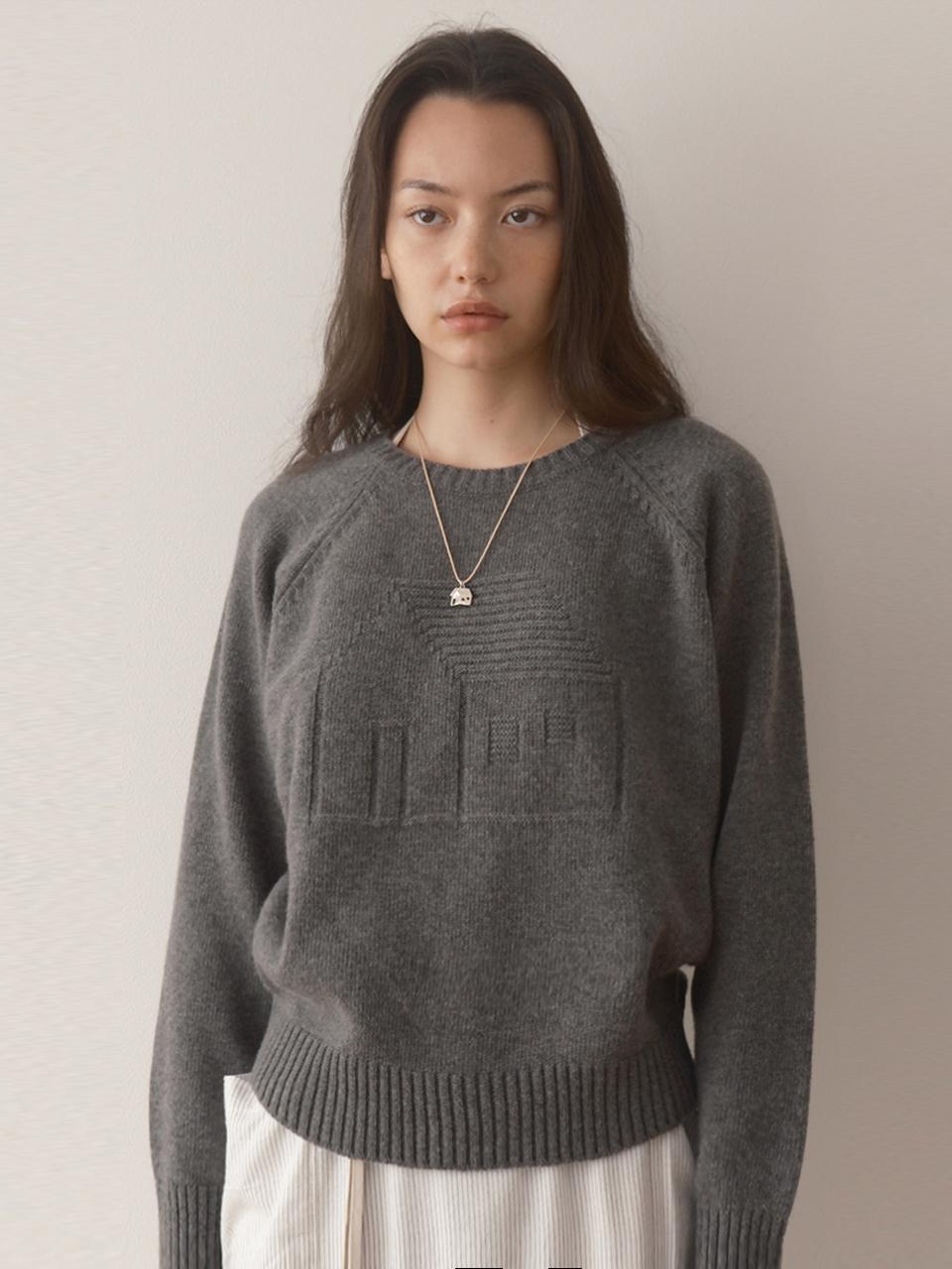 I Comma I Home Sweet Home Knit (Gray) Gray