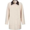 JIUZI Anna Barn Style PU Collar 100% Wool Double-Sided Coat