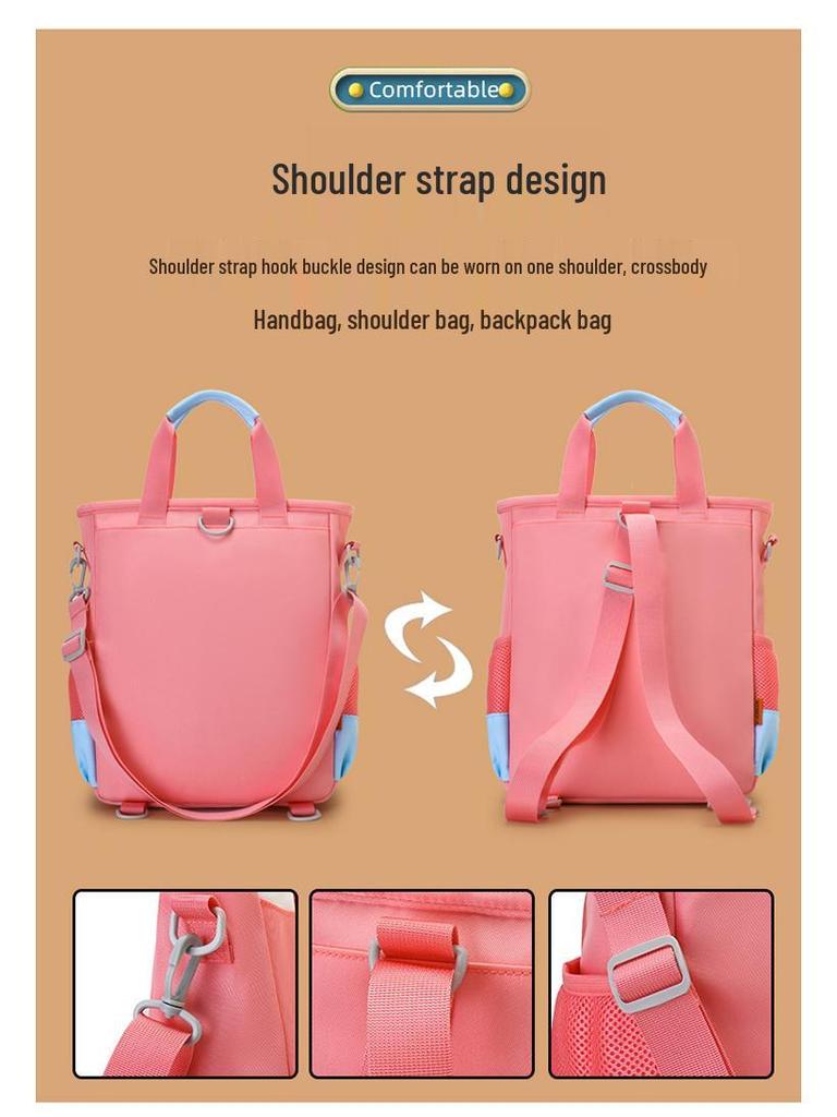 Cool Dyman Student Backpack - Versatile, Large-Capacity, Hand-Carry, Double/Single Shoulder, Crossbody Bag for Campus & Tutoring.