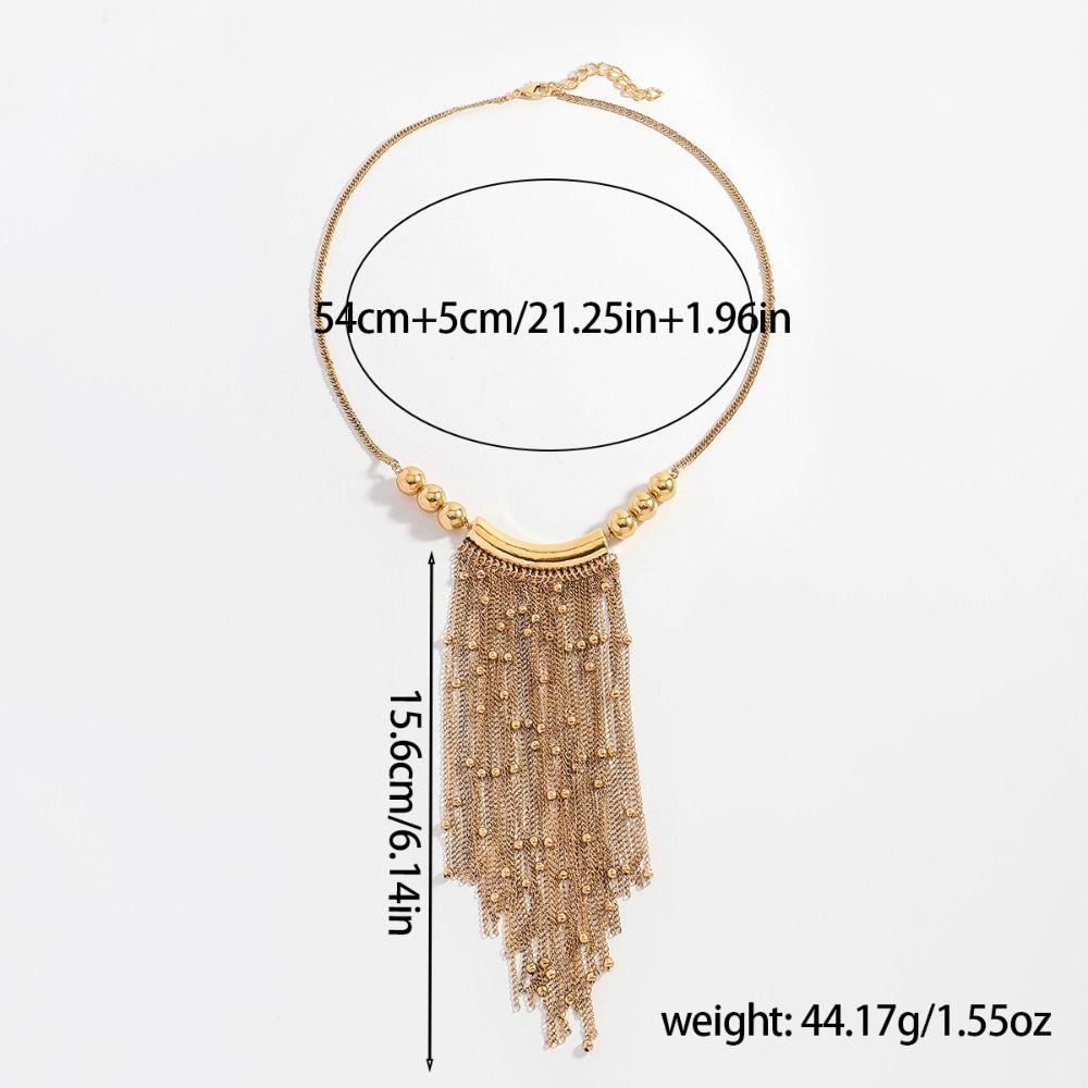 Multi-Layer Retro Geometric Collarbone Chain Sweater Chain Pendant  For Women Jewelry