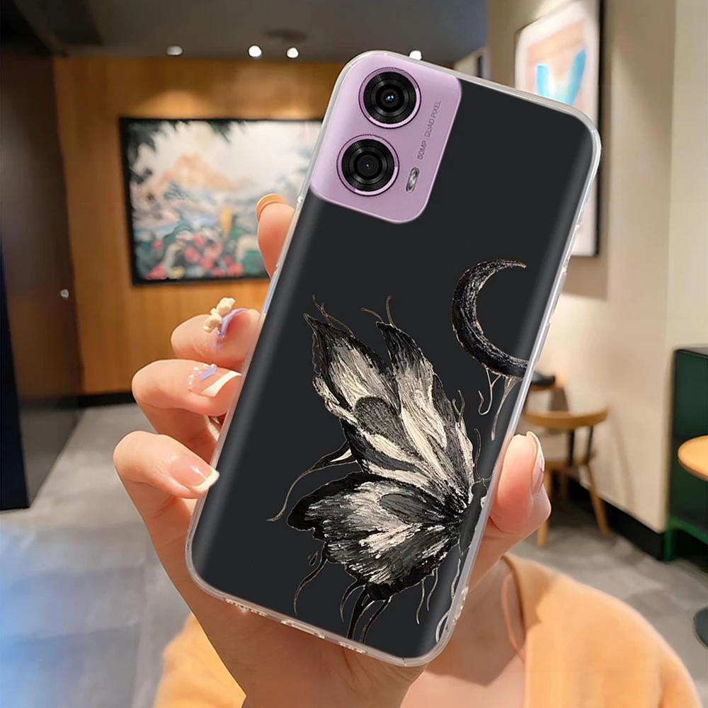 For Moto G24 Phone Case Lovely Panda Patterns Soft TPU Clear Silicone Bumper For Motorola G04 MotoG24 Cover Fundas For Moto E14