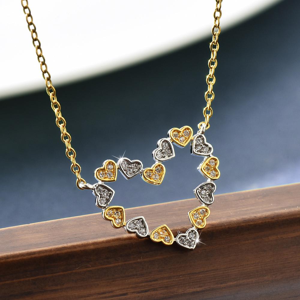 Sweetheart Two Tone Heart Necklace In Titanium Steel Perfect For Every Occasion