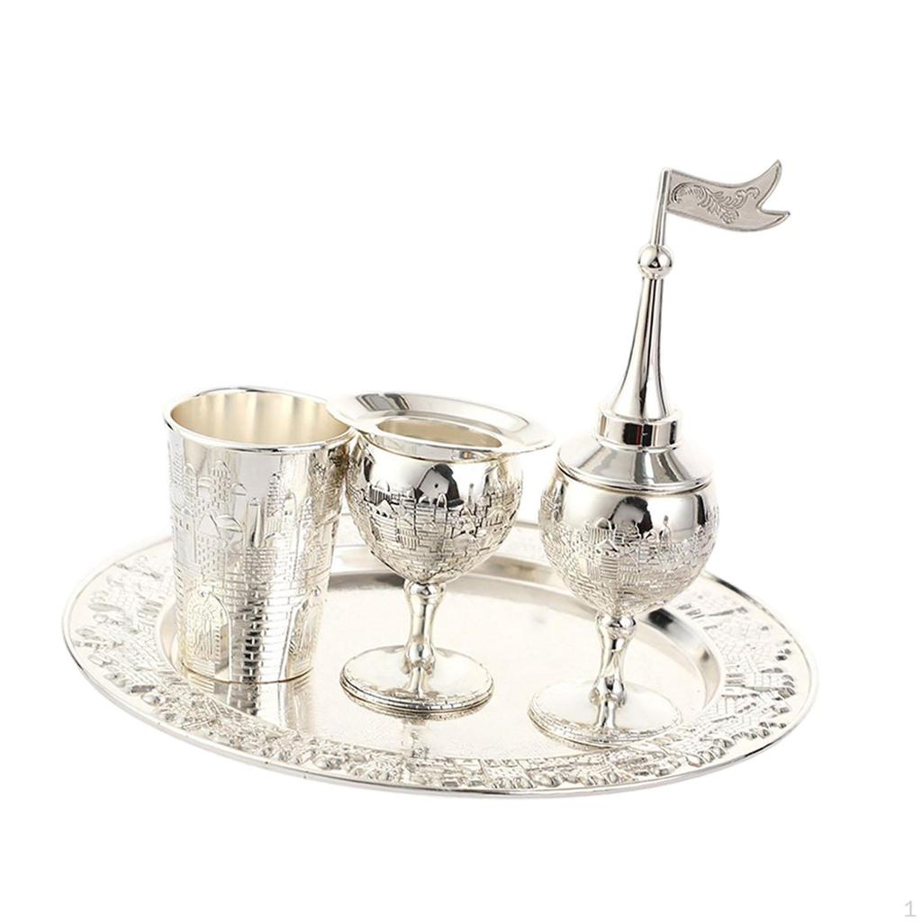 European Styles Wine Pot Set Creative with Cups and Tray,Elegant Drinks Cup Art Crafts Home