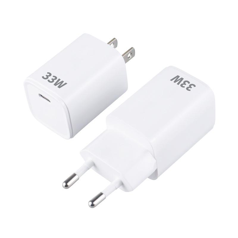Nowa mini ładowarka 33W GaN PD z szybkim ładowaniem i pojedynczym portem, adapter z certyfikatem brytyjskim i europejskim