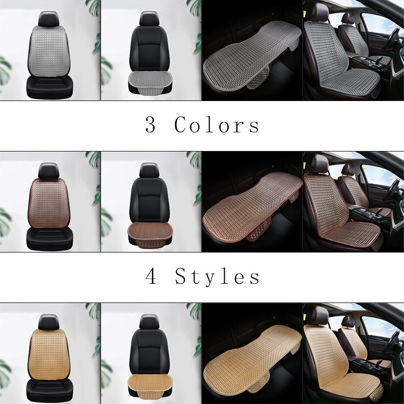 Summer Cool Ice Silk Car Cushion Seat Covers Universal Luxury Car Interior Non Slip Breathable Front Rear Cushion With Backrest
