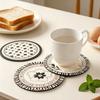 Retro Diatomite Coaster Heat-Resistant Placemat Quick-Dry Absorbent Mat for Cups Mugs Bowls Non-Slip Reusable Elegant Kitchen Table Decor