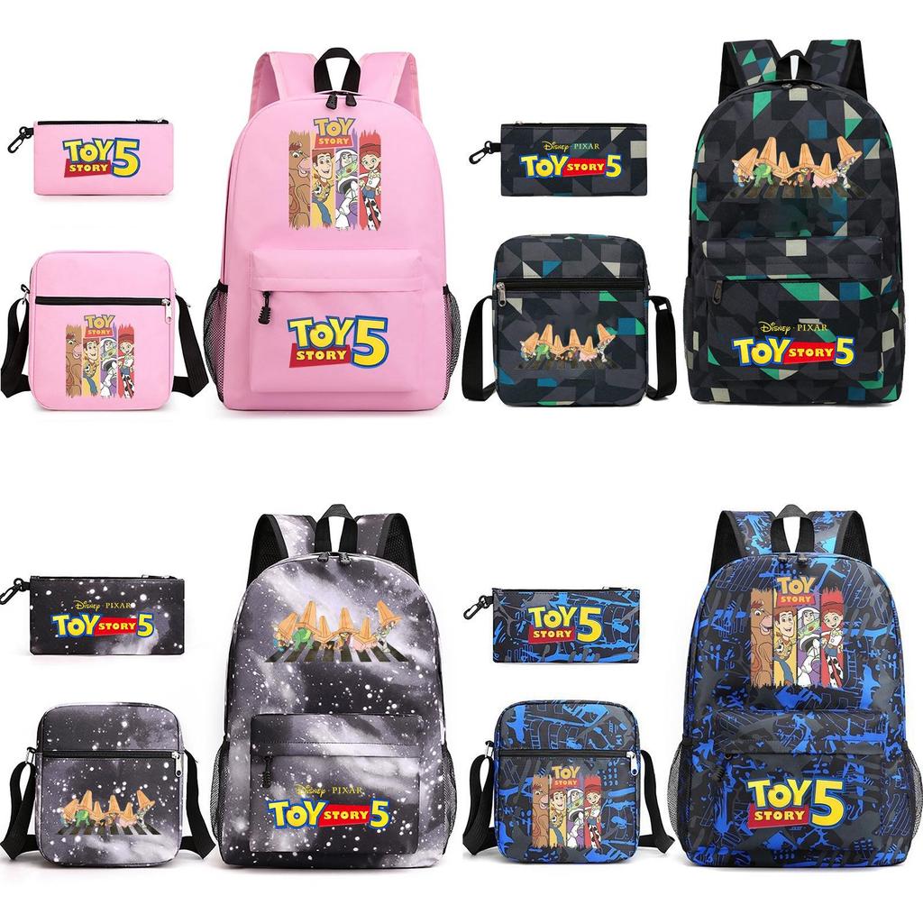 Zaino in Tela Oxford con Stampa Cartoon Toy Story con Chiusura a Zip per Viaggi Casual Adolescenti