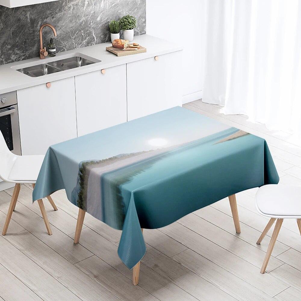 Landscape Tablecloth Natural Scenery  Anti-fouling and Waterproof Rectangular Kitchen Dining Table Home Decoration