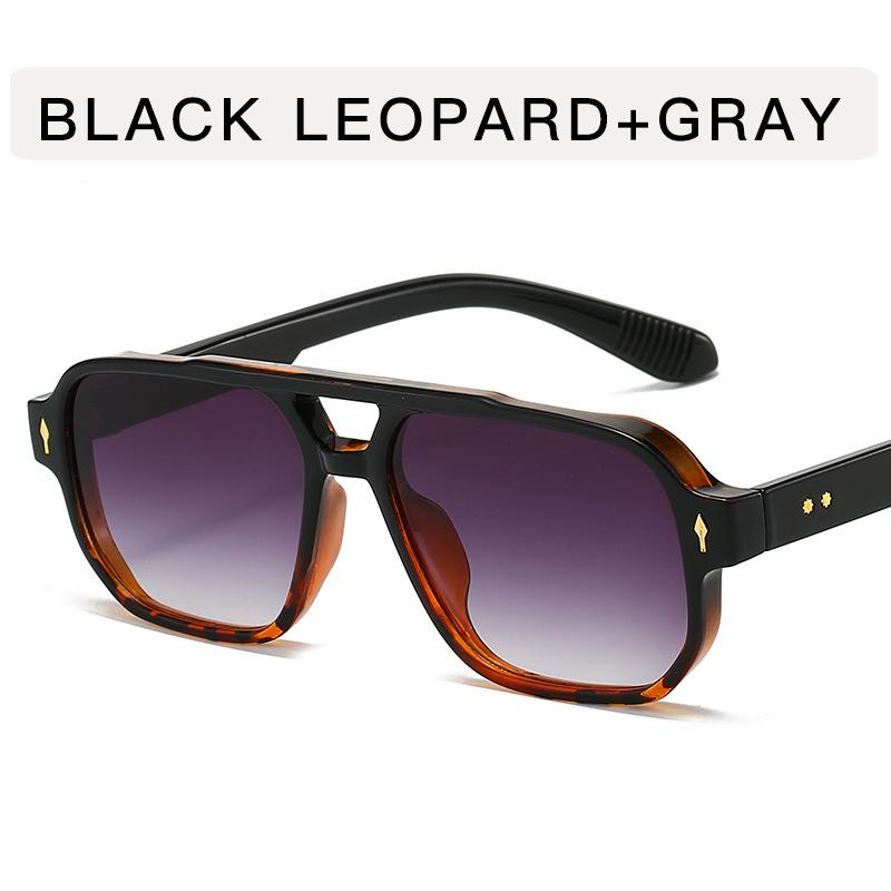 

Солнцезащитные очки в европейско-американском стиле женские с двойной переносицей, украшенные заклепками, мужские очки для вождения, пеших прогулок, мужские солнцезащитные очки