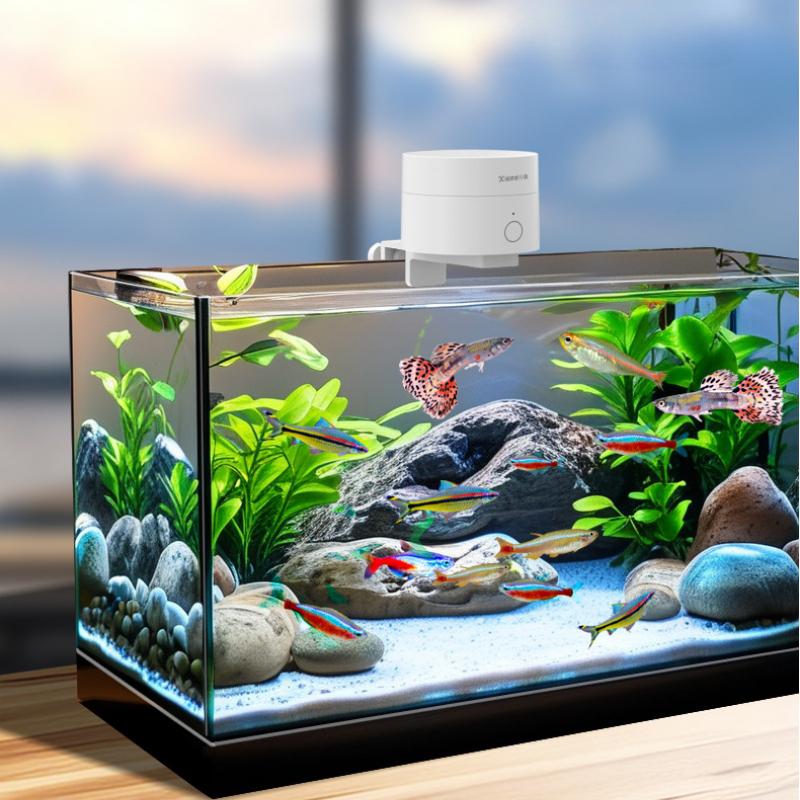 Intelligenter Futterautomat mit Timer für kleine Fische - Verstopft nicht, perfekt für Schreibtisch-Aquarien