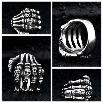 Vintage Hand Bone Hip Hop Punk Gothic Rings Skull Rings