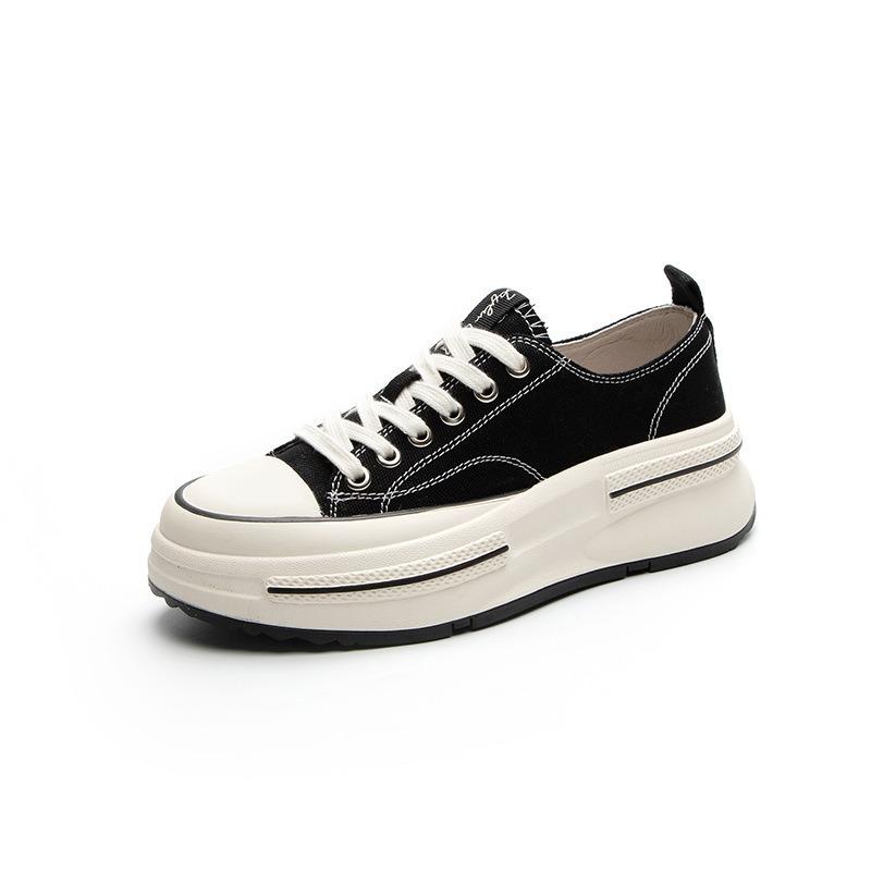 Platform canvas shoes women's spring new fashion versatile casual white shoes women's sports board shoes