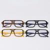 Trendy Double Beam Large Frame Anti Blue Light Glasses Unisex Retro Style Universal Mirror Frame Rice Nail Eyewear