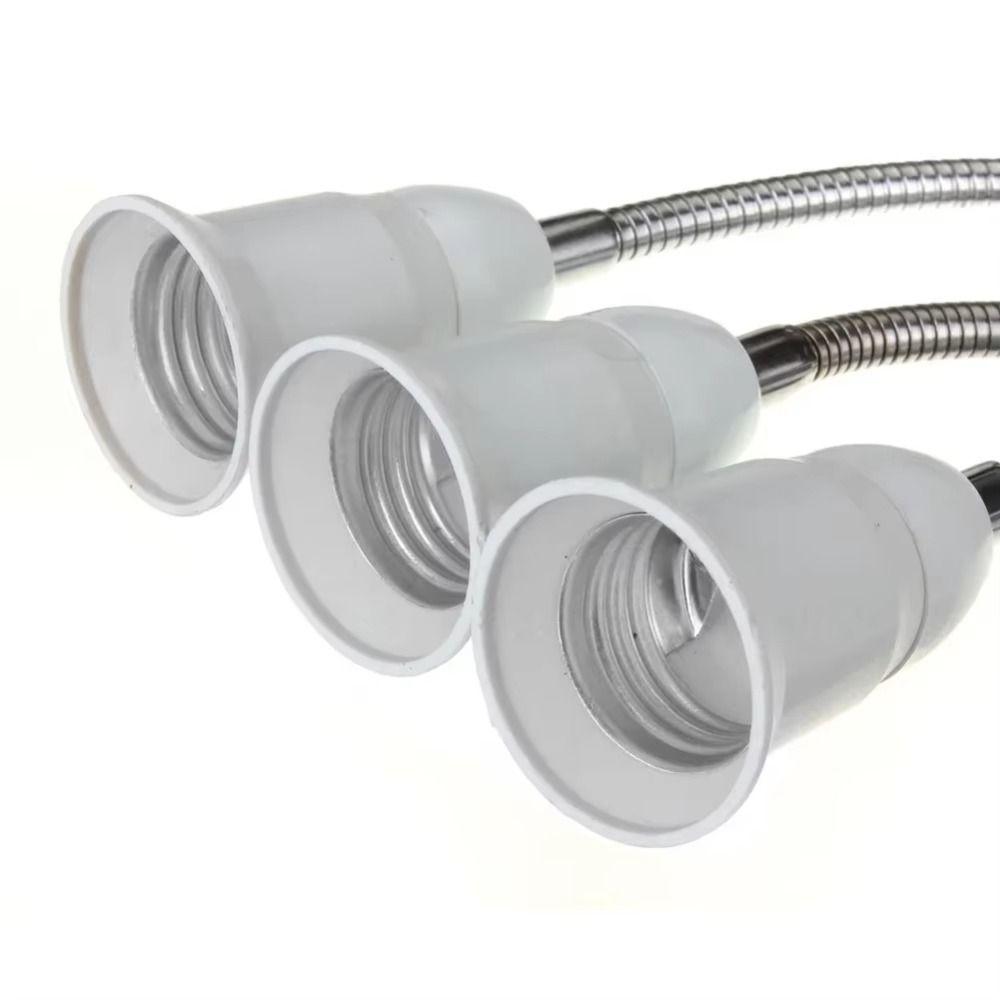 20/30/40/60cm LED Bulb Extension Tube Flexible E27 To E27 Bulb Conversion Socket Threaded Lengthen Lamp Holder Adapter Home