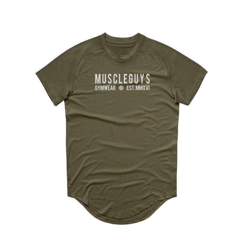 Muscleguys Sports de vară Tricou casual Antrenament pentru lucru în echipă cu mânecă scurtă Fitness Îmbrăcăminte respirabilă