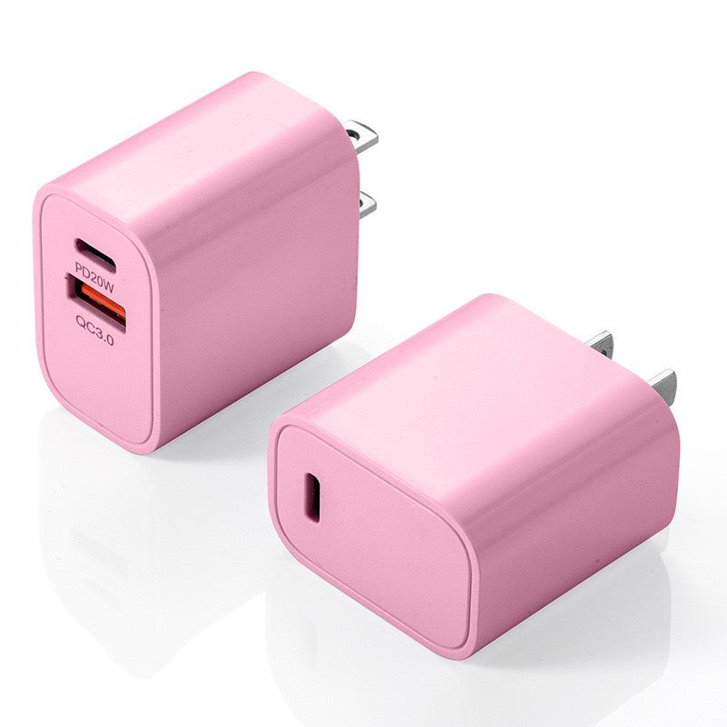 PD20W Dual Port Fast Charger: PD+QC3.0, 20W Rapid Charging, US/EU Spec Compatible Mobile Phone Charger