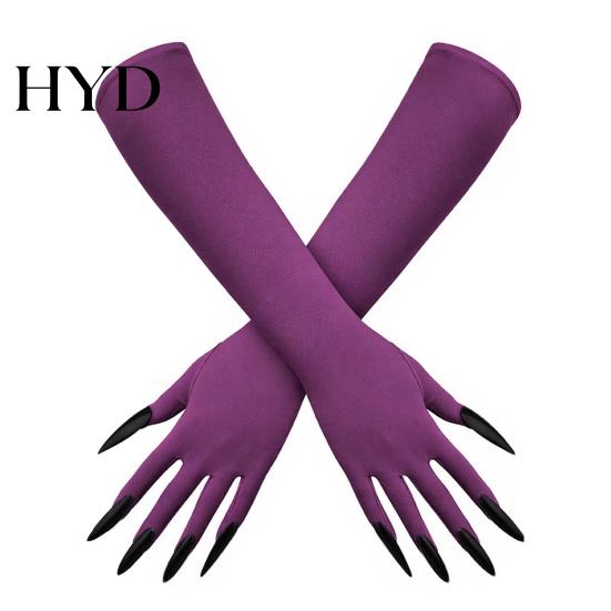 Creepy Long Nail Gloves 1 Pair Halloween Ghost Claw Gloves, Fingernail Witch Costume Durable Party Handwear Accessory, Dark Performance Prop
