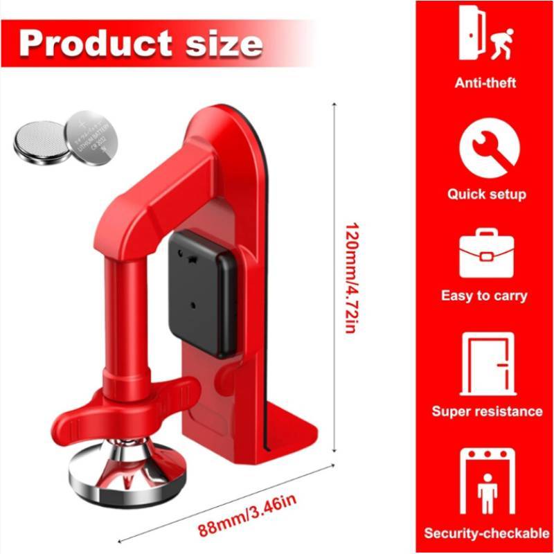 Aluminum Alloy Door Stopper With Alarm For Rental Apartments And Single Living Security