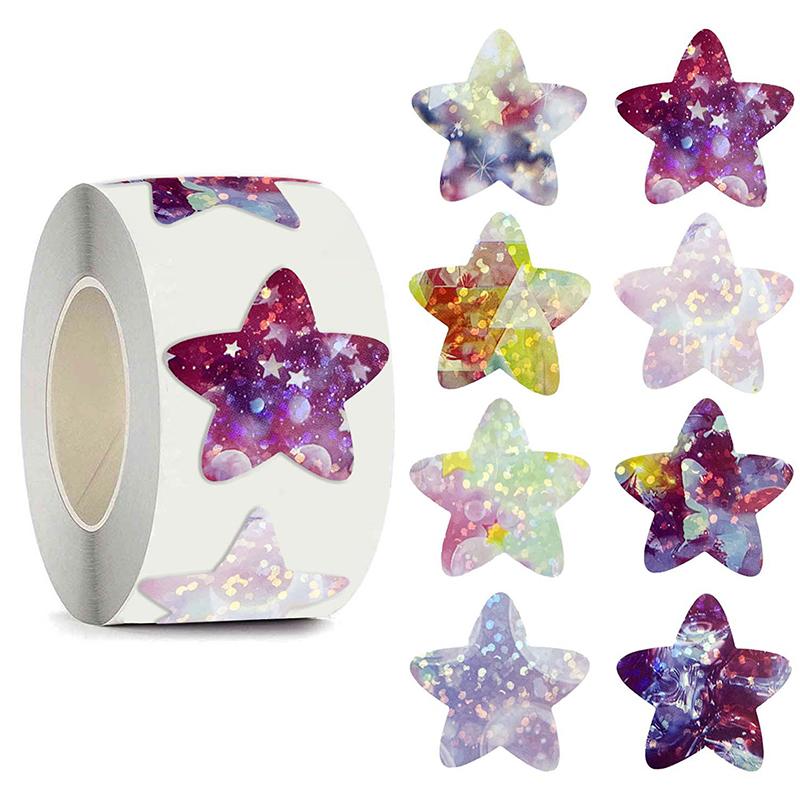 

500 шт. самоклеящихся наклеек «Звездный космос», наградные декоративные подарки с наклейками-этикетками, 1 дюйм