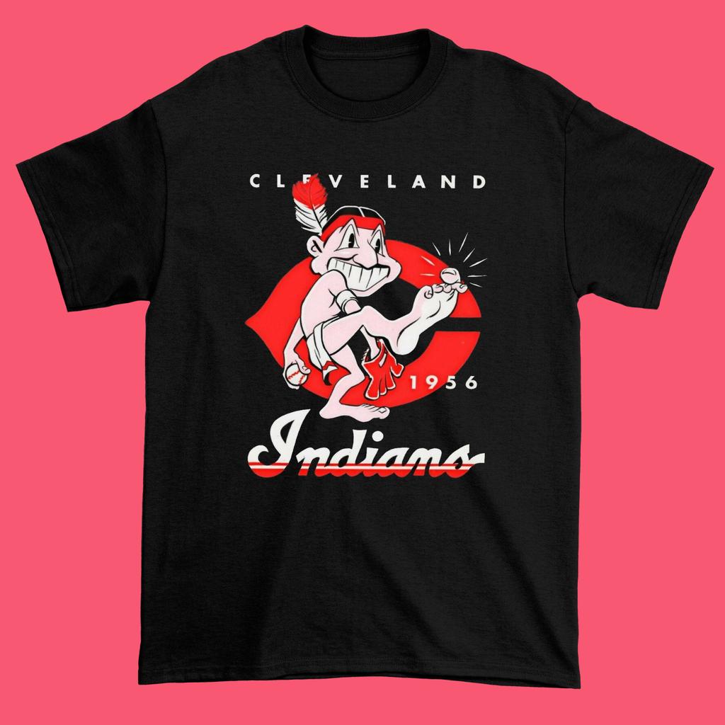 Cleveland Indians Chief Wahoo Men T-Shirt Mens Womens Tees Top Black Cotton Tee S To 5XL JJ3393