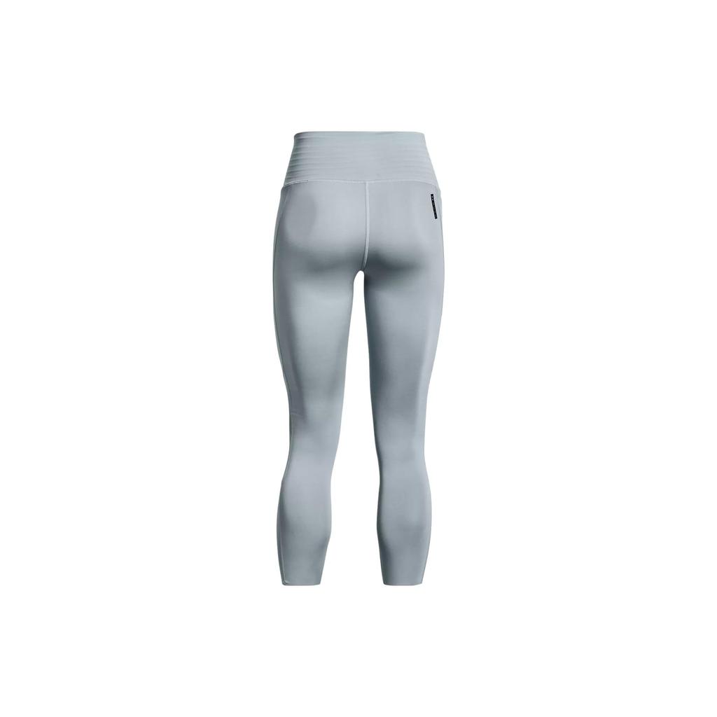 Under Armour Rush Series Logo Embroidered Slim Fit Nine-Point Fitness Pants Women Bottoms Harbor-Blue 1377059-465