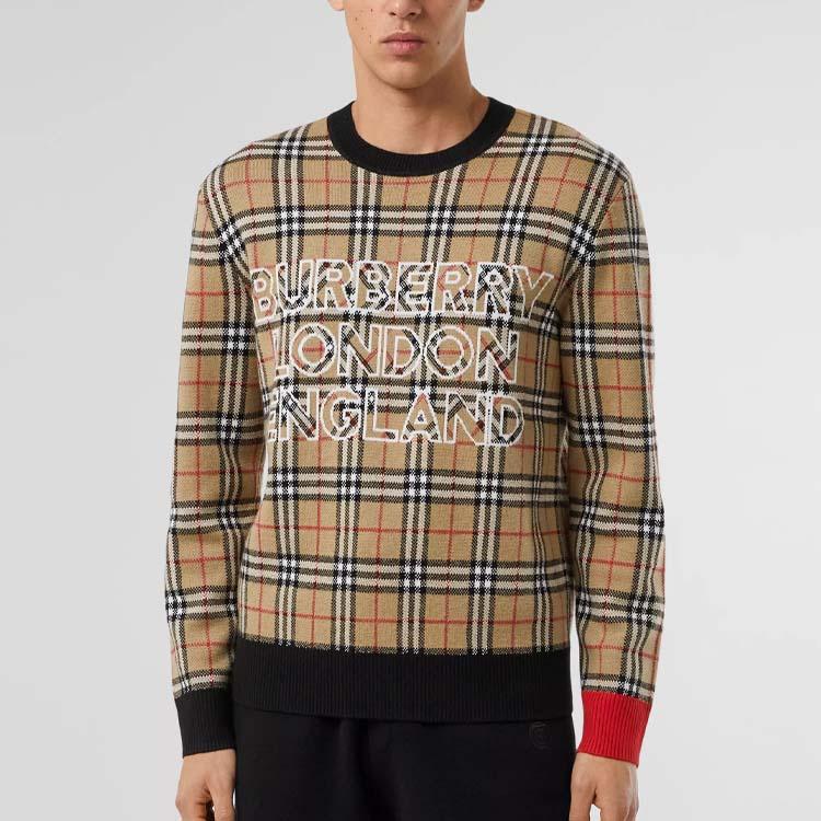 Burberry Sweaters Men's Beige Crew Neck Moderate Other 80386211