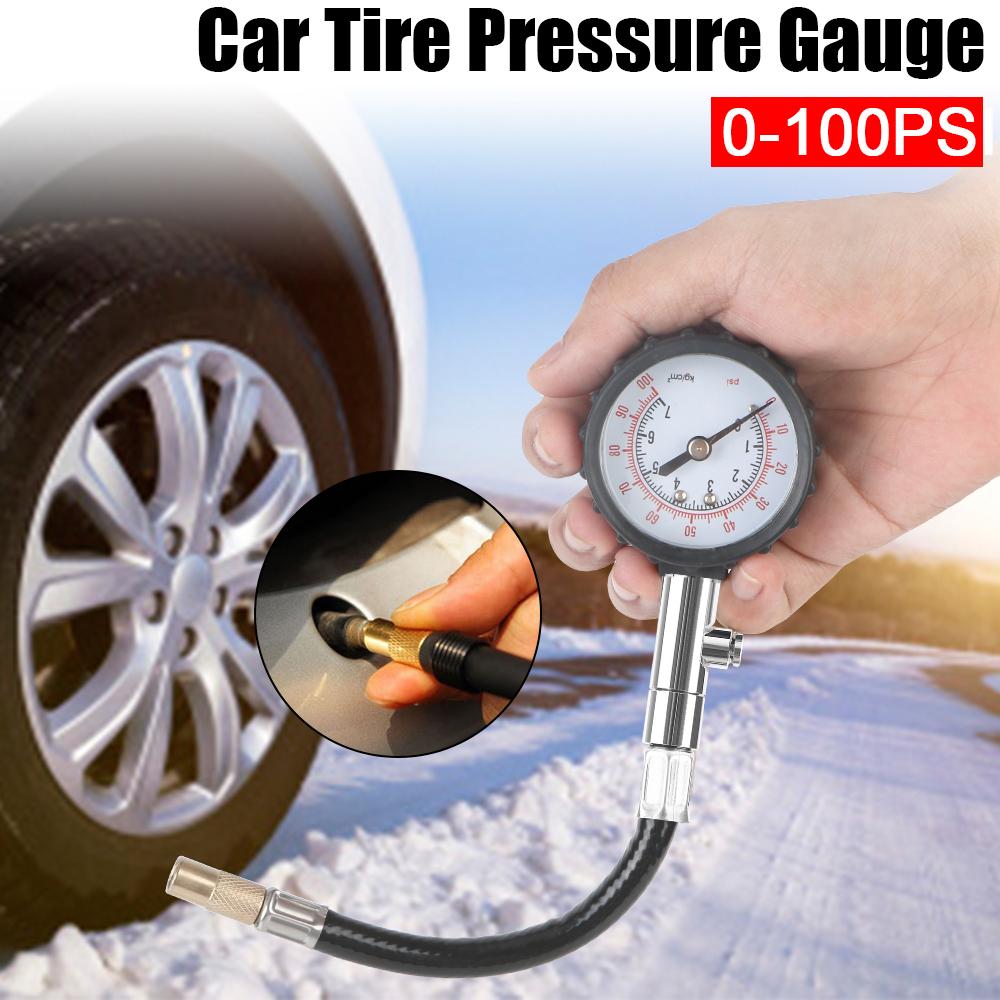 For Auto Motorcycle Monitoring System Long Tube Meter Car Tire Pressure Gauge High Precision Auto Accessories 0-100PSI Universal Tyre Air Tester