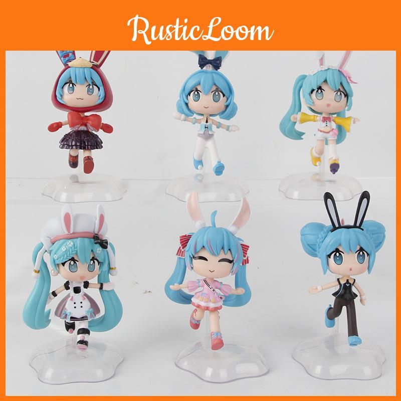Rabbit Delightful Pvc Ears Hatsune Miku Q Version Doll Figurines Collectible