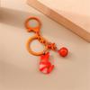Cartoon Simulation Lobster Keychain Artistic Resin Pendant Bell Embellished Decoration For Girls Bag Accessories