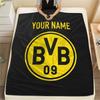Custom Name,Borussia Dortmund Printed Flannel Blanket, Soft Throw for Bedroom Sofa, Washable, Christmas Present, Great Gift.