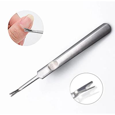 Nagelhautentferner aus Edelstahl, silberfarben, abgestorbene Haut, Nagelhautschieber, Trimmer, Pediküre, Nagelwerkzeuge, verdickter konkaver Griff, Schiebemesser, Maniküre-Werkzeuge