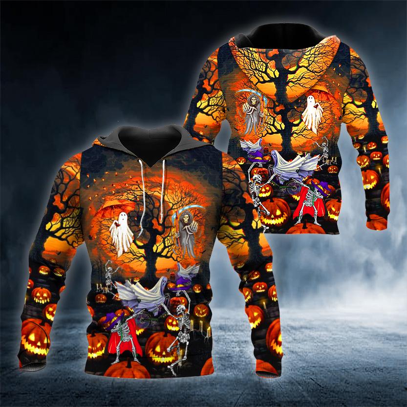 Vintage Men Hoodie 3D Print Halloween Skull Pattern Fashion Style Pullover Personality Oversize Men's Hoodie Clothing Tops