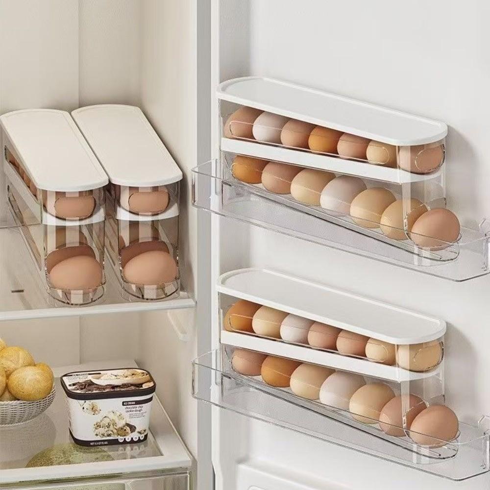 Transparent Egg Holder Rack Ladder Style Egg Organizer Holder  for Refrigerator Side Door