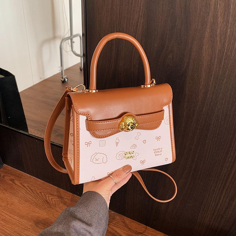 

Niche contrasting color bag women s new spring and summer versatile messenger bag fashionable portable small square bag