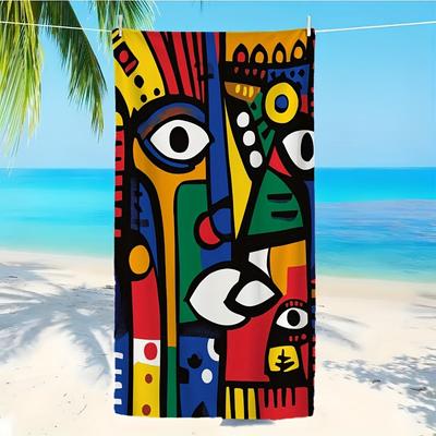 Abstract Boho Print Beach Towel Large Sarong 80x160cm Tribal Art Summer Pool Beach Blanket Gift